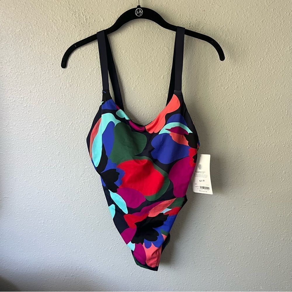 Athleta Swim Athleta Hermosa Swimsuit // Tossed Floral Dress Blue - Picture 2 of 8